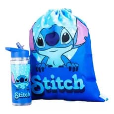 Garrafa Stitch Squeeze Agua Mochila Academia Passeio Oficial Presente Amigo Secreto Natal