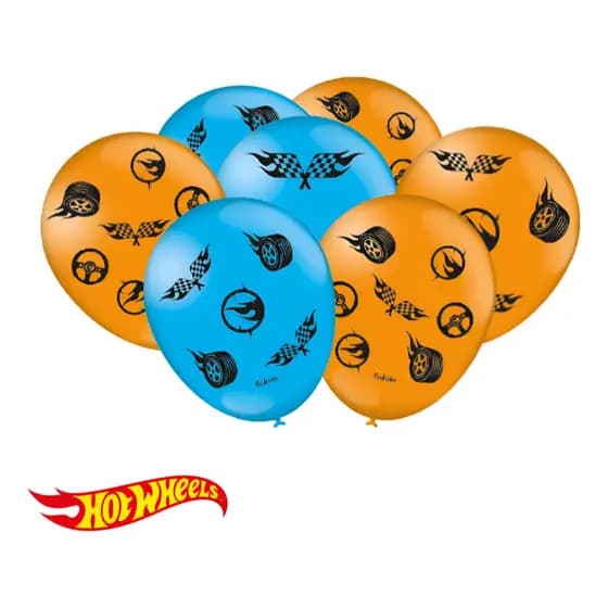Balão Bexiga Hot Wheels Especial Nº9 - 25 Unidades Festcolor