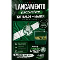 Kit Presente Palmeiras Namorados Manta Balde Pipoca Oficial