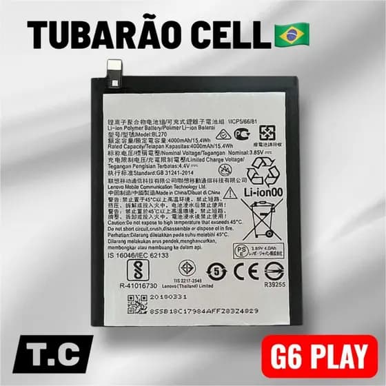 BAT COMPATIVAL G6 PLAY (BL270) ORI 100% NOVA COM GARANTIA 90 DIA
