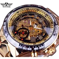 Mens Watche Novo Número Projeto Do Esporte Montre Homme Bezel Ouro Assistir De Luxo Relógio Homens Esqueleto Automática