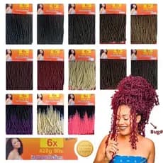CABELO SINTÉTICO NINA SUPER SOFTEX 6X 428g Cores variadas
