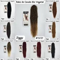 Rabo de Cavalo Cacheado - FIBRA BIO VEGETAL  80CM Modelo: ZIGGY ZHANGHAIR  Kinky Drawstring Pony Tail Fake For Women Girl Party