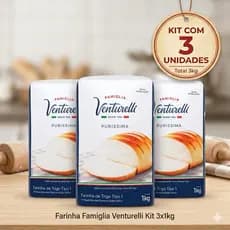 Kit 3x Farinha de Trigo Tipo 1 Famiglia Venturelli Pacote 1kg