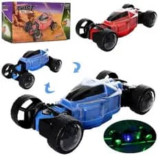 Brinquedo Carro Twist Acrobático 02 Modos Torção á Pilha Vermelho ou Azul Com Luzes e Som bate e volta criança
