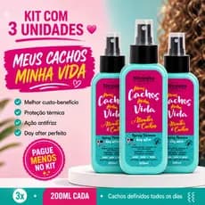 Kit 3 Spray Capilar Ativador De Cachos Protetor Termico Day After Vegano Finalizador cabelo cacheado