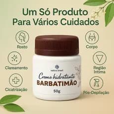 Creme de Barbatimão 50g Cicatriza, Acalma e Clareia Naturalmente, Verrugas Dermatite Feridas Manchas