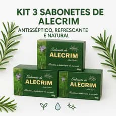 Kit 3 Sabonetes de Alecrim 90g – Antisséptico Natural, combate acne, controla oleosidade e hidrata
