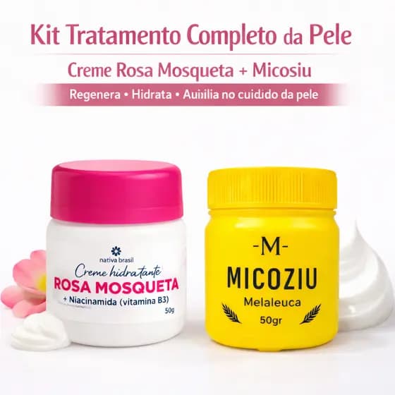 Kit Creme Rosa Mosqueta + Micoziu Auxilia no clareamento
