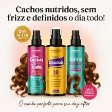 Kit 3 Sprays Meus Cachos: Spray Penteia Cabelo + Spray Siliconizado + Spray Cachos Day After Protetor Termico