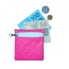 Porta Moedas Porta Cartão Com Zíper Acolchoada