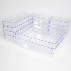 Kit Organizadores Acrílico Cristal Modular Para Geladeiras Gavetas e Maquiagens