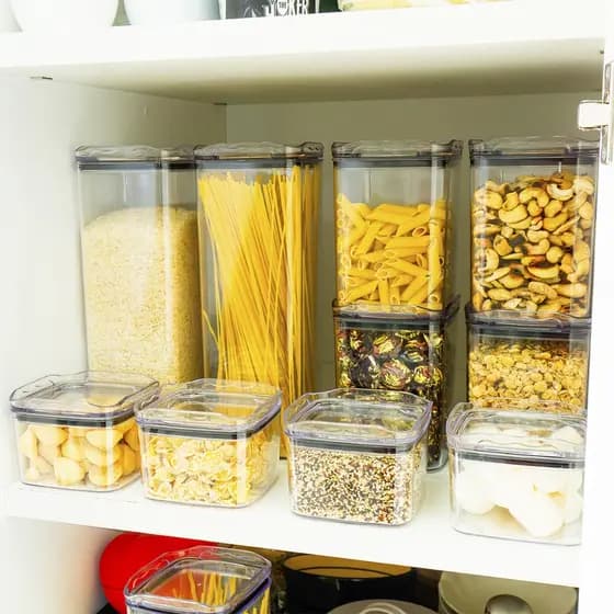 Conjunto de Organizadores Pote Hermético Empilhável em Acrílico Organizador para Alimentos