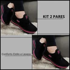 Kit 2 Pares de Tênis F1 Feminino Trop Academia Caminhada Dia a Dia Leve e Confortavél