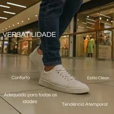 Tênis Sapato Casual Branco Masculino Confortável Dia a Dia Homem Moderno