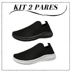 Kit 2 Pares Tênis Meia Feminino Sem Cadarço Confortável Dia a Dia Academia Caminhada