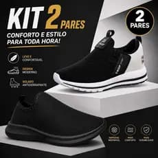 Kit 2 Pares Tênis Treino Caminhada Passeios Feminino Durabilidade Estilo Conforto