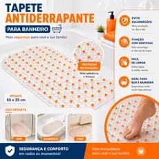 KIT 2 Tapete Anti Derrapante com Ventosa Forte, Evita Escorregões, Uso em Box, Banheira