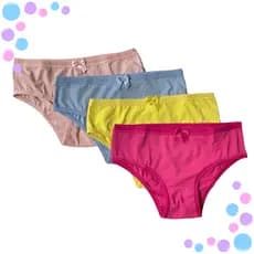 Calcinha Infantil Microfibra Poliamida Lisa Feminina Menina Forro 100% Algodão Cotton