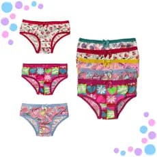 Kit 10 Calcinha Microfibra Feminina Infantil Estampada Forro 100% Algodão Cotton Estampas Lindas
