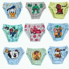 Kit 9 Cuecas 100% Algodão Infantil Menino Personagens Perfeitas para Desfralde 1 a 10 Anos