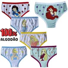 Kit Calcinha Infantil Menina Personagem Calcinha Algodão Macia e Respirável Promoçao Calcinha