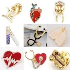 Broche, Estetoscópio, Coração, Cérebro, dente, pulmão medicina, enfermagem, fisioterapia, odonto etc