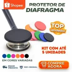 Protetor de diafragma para estetoscopio - Pink, Azul, Branco, Preto, Verde, Vermelho e Laranja