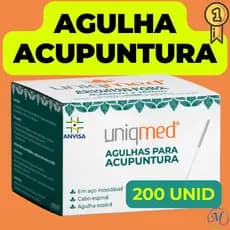Agulha Acupuntura Uniqmed - Estéril - Aço Inoxidável 0,18x8, 0,20x15, 0,25x1 0,25x25, 0,25x30, 0,25x40, 0,25x50, 0,30x75