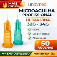 50 Agulhas de Lebel - Microagulhas botox 30GX4mm, 32GX4mm, 34GX4mm e 34GX6mm, 34GX8mm - Uniqmed