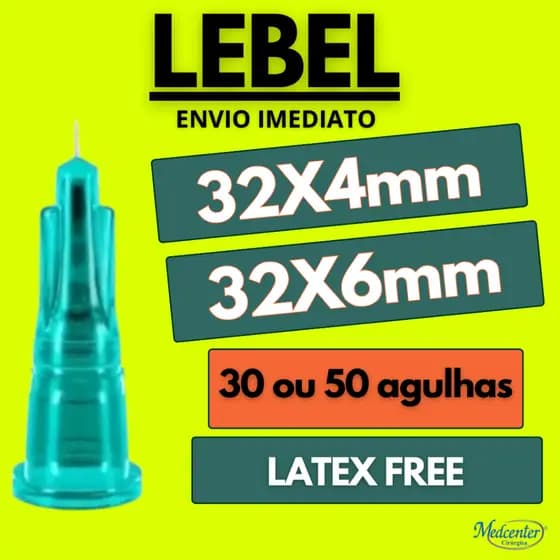 Agulha de Lebel 32Gx4mm e 32Gx6mm Pacote c/30 unidades - Agulha p/ Botox, mesoterapia - Sol M
