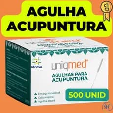 Agulha para Acupuntura 500 Unidades - 0,18x8/ 0,20x15/ 0,25x15/ 0,25x25/ 0,25x30/ 0,25x40/ 0,30x75mm