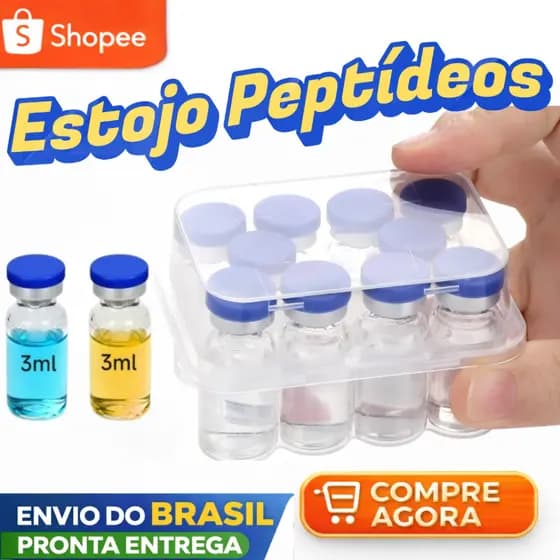 2 Estojos De Peptídeo Para Geladeira , Porta-Frasco De 3mL-Organizador De Peptídeos E Insulina p/ 10 frascos