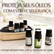 Porta Óleos Essenciais 15 Frascos 10ml Estojo Rígido Organizador Aromaterapia