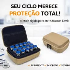 Estojo Peptídeos 15 Vials Case Rígido Organizador Hormônios Academia Fitness Premium