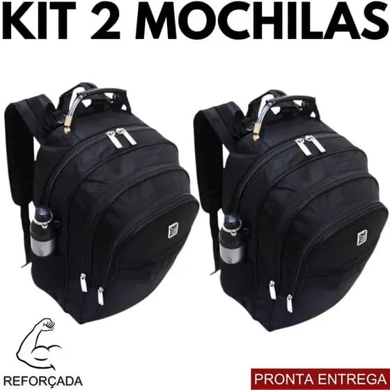 Kit 2 Mochilas Unissex – Práticas, Reforçadas e Perfeitas Para o Dia a Dia