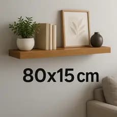 Prateleiras 80x15 Freijó MDF 25mm Suporte Invisível Decoração quarto sala escritório