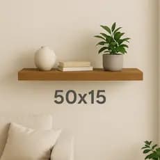 Prateleira 50x15 amadeirada freijó MDF 25mm com suporte invisível decorações quarto sala escritório