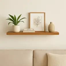 Prateleira 120x15 amadeirada freijó MDF 15mm com suporte invisível decorações quarto sala escritório