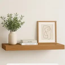 Prateleira 80x20 amadeirada freijó MDF 25mm com Suporte Invisível Decoração quarto sala escritório