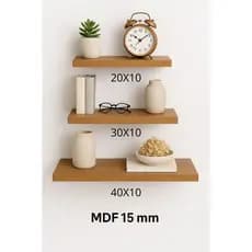Prateleiras Freijó MDF 15mm 20x30x40 com suporte invisível decorações quarto sala escritório cozinha