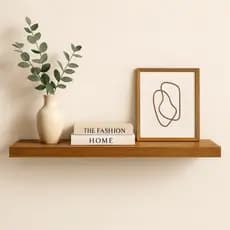 Prateleira 90x15 amadeirada freijó MDF 25mm com suporte invisível decorações quarto sala escritório