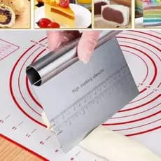 1 OU kit 2 Espátula Tubular Aço Inox Para Massas Culinária Confeitaria Para Alisar Lateral Para Alimentos Legumes