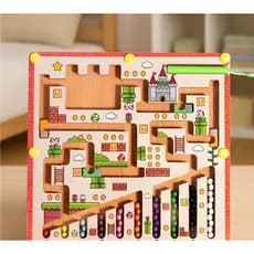 Labirinto Magnético Quebra-Cabeças Casa Cogumelo + Números/Cores -Educativo para Crianças