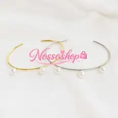 Bracelete com Perolas Luxo Dourado e Prateado