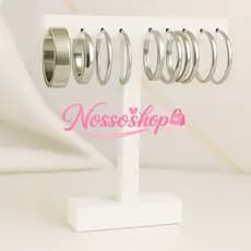 Argolas de Aço Inox Com Brinco de Strass