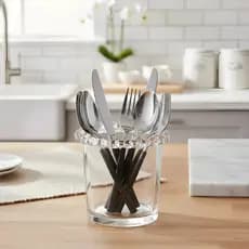 Porta Colher Talher de Chá Café Cristal Coração 8,5 cm Lyor
