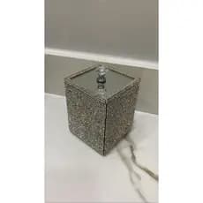 Organizador Porta Algodão/Cotonete com tampa em espelho puxador Cristal
