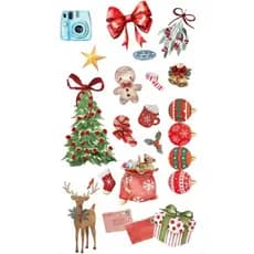17 stickers adesivos tema natal para decoração de cartas, lembrancinhas, jornaul, diário e etc