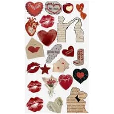 22 stickers adesivo dia dos namorados para presente, scrapbook e carta